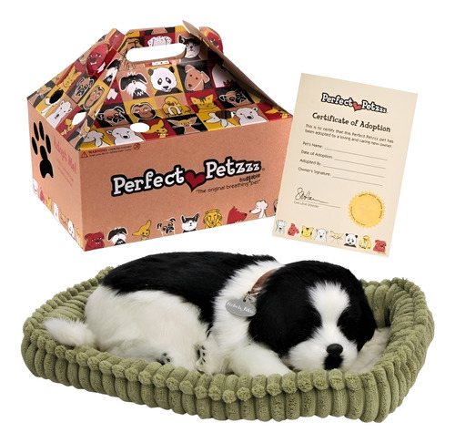 Cachorro Pelúcia Respira Border Collie Adult Perfect Petzzz