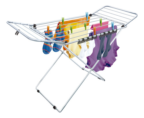 Varal Chão Dobrável  Alumínio Seca Aba Gigante Não Enferruja Alumínio