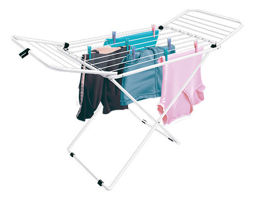 Varal Chão 1,2m Aço Reforçado Aba Retrátil Dobrável Lugano Branco