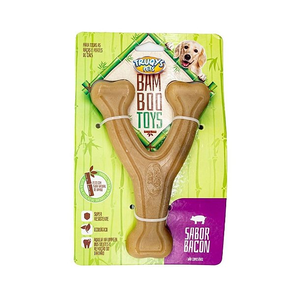Mordedor Bamboo Toys Osso Forquilha Sabor Bacon Truqys P