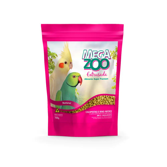 Ração Extrusada Megazoo para Calopsitas e Ring Necks MM15 700 g