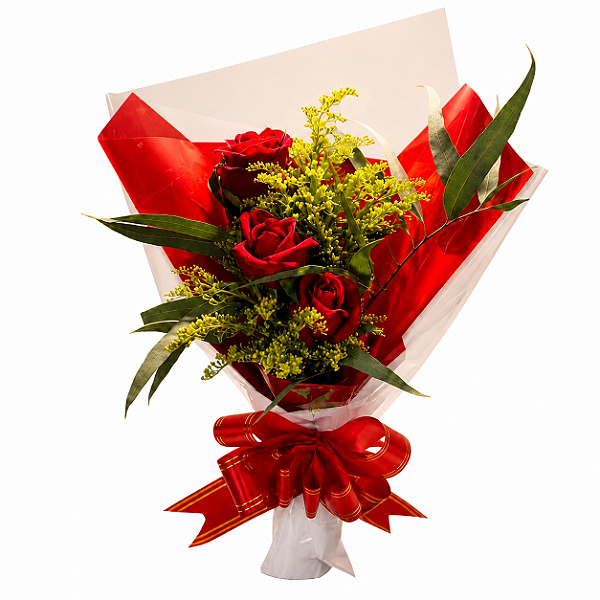 Ramalhete de 3 Rosas Vermelhas Love Red