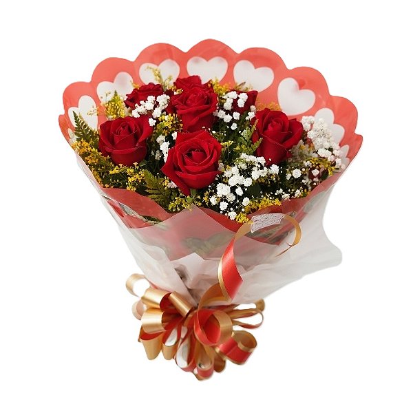 Buquê de 6 Rosas Love Red
