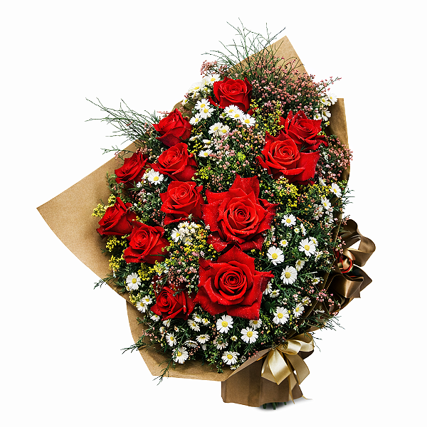 Buquê de 12 Rosas Love Red