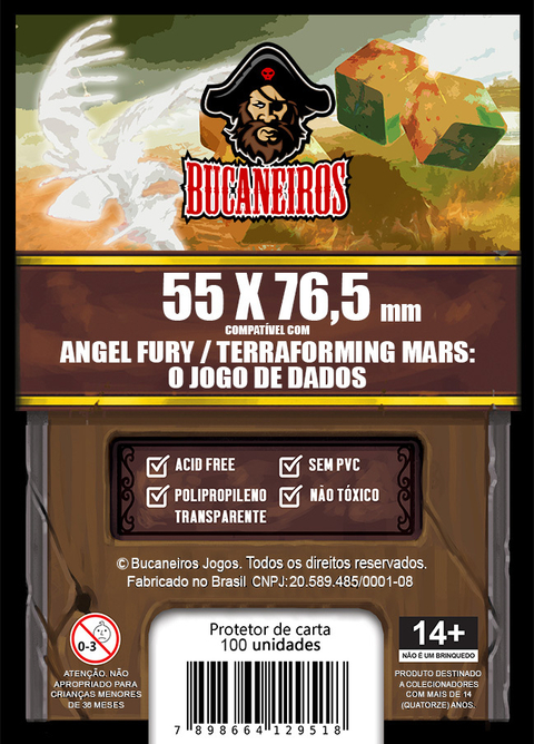 Sleeve Customizado para Terraforming Mars: O Jogo de Dados / Angel Fury / Fate: Defensores de Grimheim (55 x 76,5)