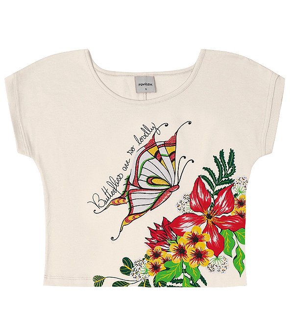 Blusa Infantil Feminina Borboleta Rovitex Kids
