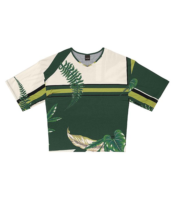 Blusa Camiseta Feminina Estampada Com Mangas Rovitex