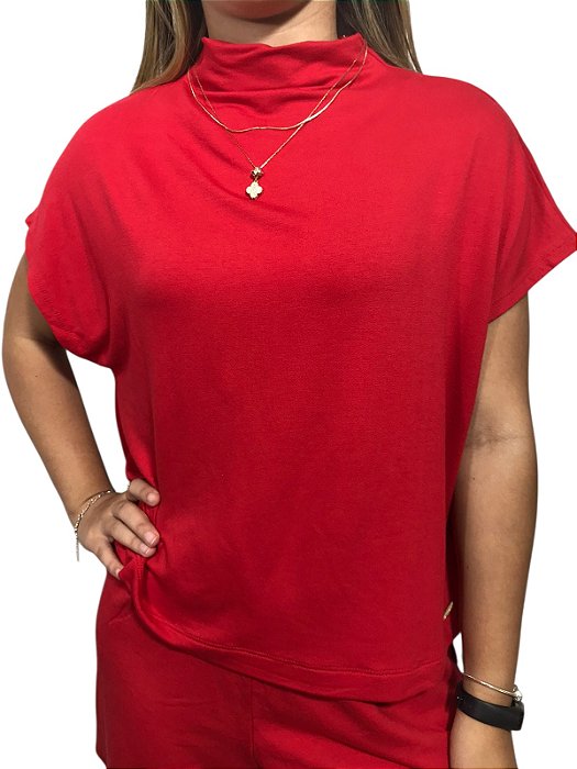 Conjunto Short E Blusa Verão Rovitex Vermelho Vibrante