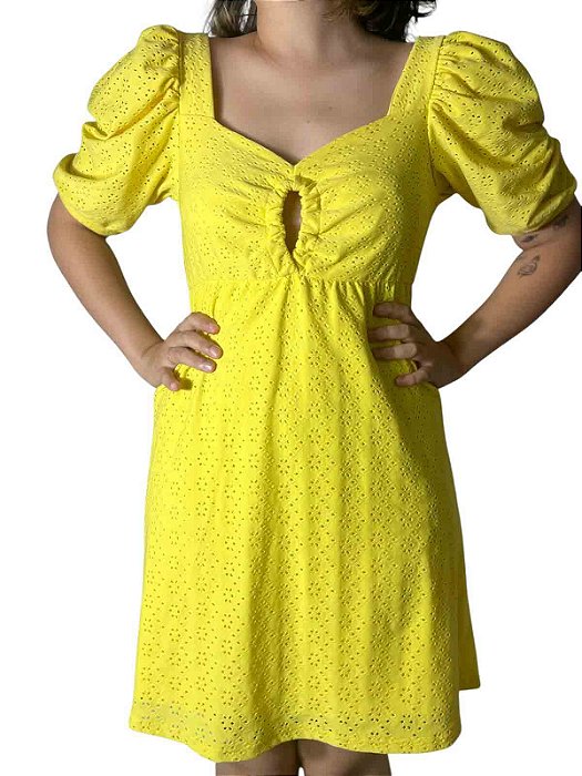 Vestido Godê Amarelo Tam M