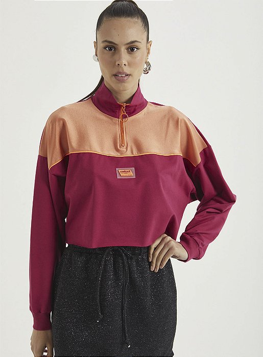 Blusão Cropped Moletinho Colcci Sport Cycling Tam G