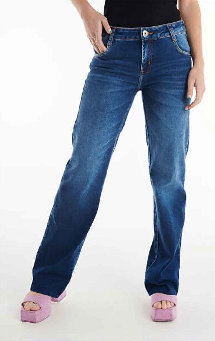 Calça Jeans Feminina Low Regular Tam 14
