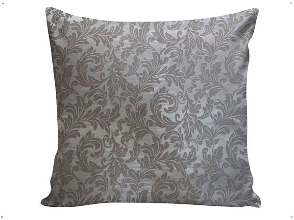 Capa Almofada Decorativa Arebescos Cinza Tecido Jacquard 45x45 Com Zíper Invisivel