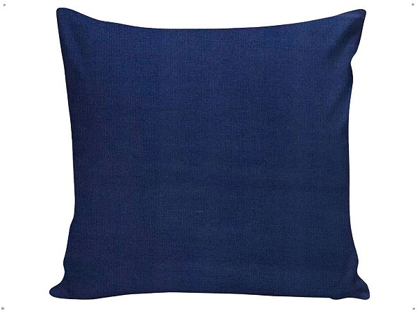 Capa Almofada Decorativa Azul Lisa 100% Algodão Tricoline 45x45 Com Zíper Invisível