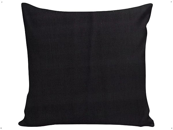 Capa Almofada Decorativa Preto Lisa 100% Algodão Tricoline 45x45 Com Zíper Invisível