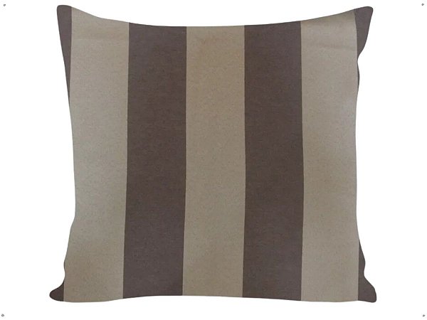 Capa Almofada Decorativa Listras Marrom Tecido Jacquard 45x45 Com Ziper Invisivel