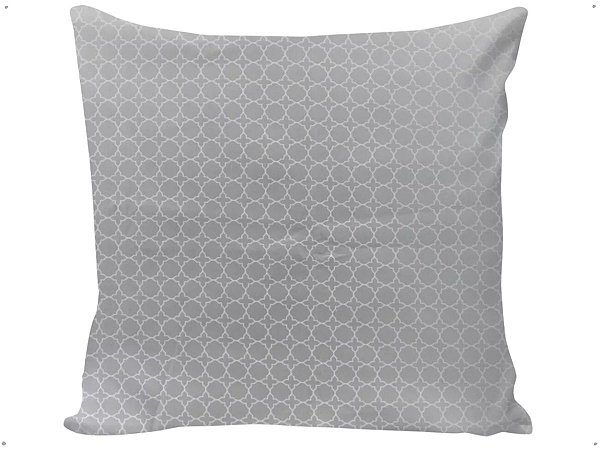Capa Almofada Decorativa Marroquino Geometrico Cinza Azulado 100% Algodão 45x45 Com Ziper Invisivel