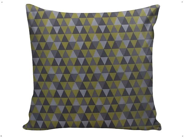 Capa Almofada Decorativa Triângulos Amarelo 100% Algodão Tricoline 45x45 Com Zíper Invisível