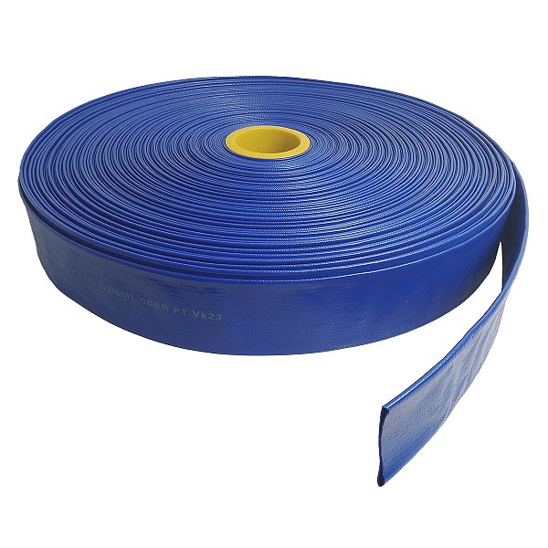 Mangueira Flat Chata Azul 2 Polegadas Irrigação Drenagem Medida 1 Metro