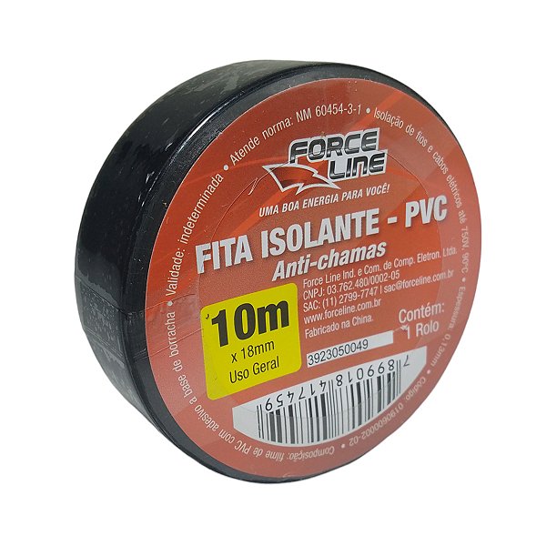 Fita Adesiva Isolante Preta 10 Metros 18mm de Largura Borrachas Londrina