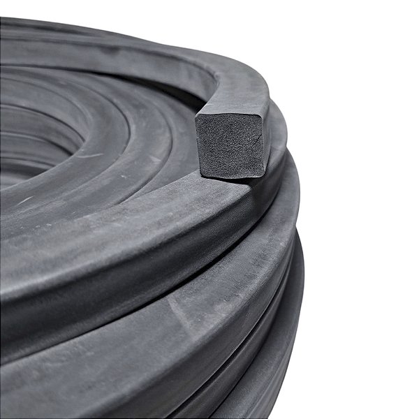 Borracha Perfil Esponjoso Vedação Macio 25x25mm - 1 Metro Borrachas Londrina