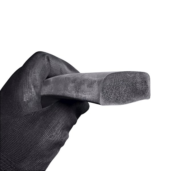 Borracha Perfil Esponjoso Vedação 38x19mm Macio - 1 Metro Borrachas Londrina