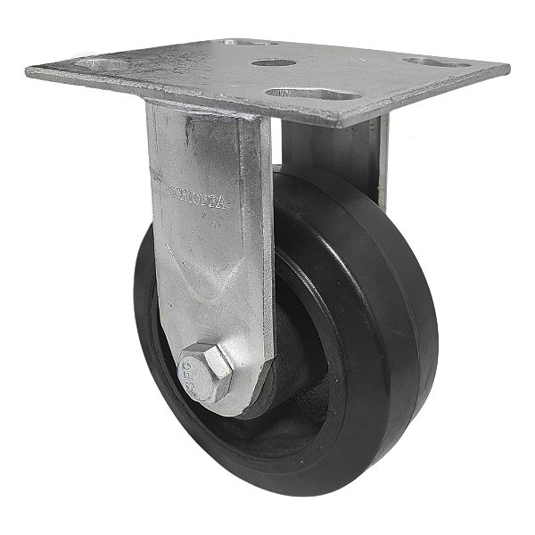 Rodízio Fixo FSC 52 BE Borracha Preto Schioppa, 250kg - 1 Uni Borrachas Londrina