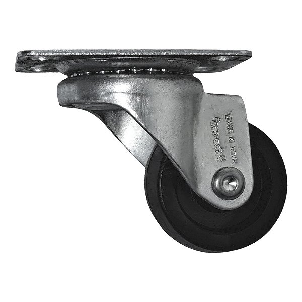 Rodízio Giratório GLR Zincado Freezer Móveis Sofá 41mm Nylon 125 Kg - Borrachas Londrina