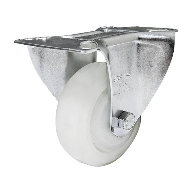 Rodízio Fixo Aço Zincado Nylon FLR 414 NNKC 200KG - 1 Unidade Borrachas Londrina