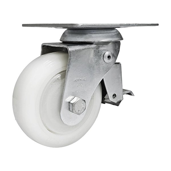Rodízio Giratório Aço Zincado Nylon GLROA 414 NNKC 200KG - 1 Unidade Borrachas Londrina