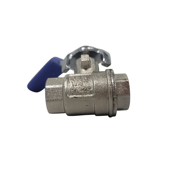 Registro Válvula de Esfera em Metal Fêmea 1/4" x Fêmea 1/4" com alavanca - Borrachas Londrina