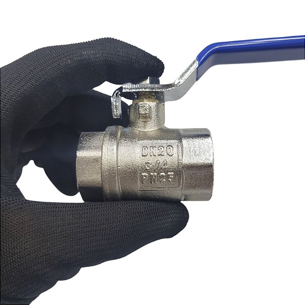 Registro Válvula de Esfera em Metal com Alavanca Fêmea 3/4" x Fêmea 3/4"