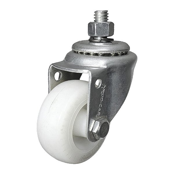 Rodízio Giratório Leve Aço Zincado Nylon GRR 210 N 80KG - 1 Unidade Borrachas Londrina