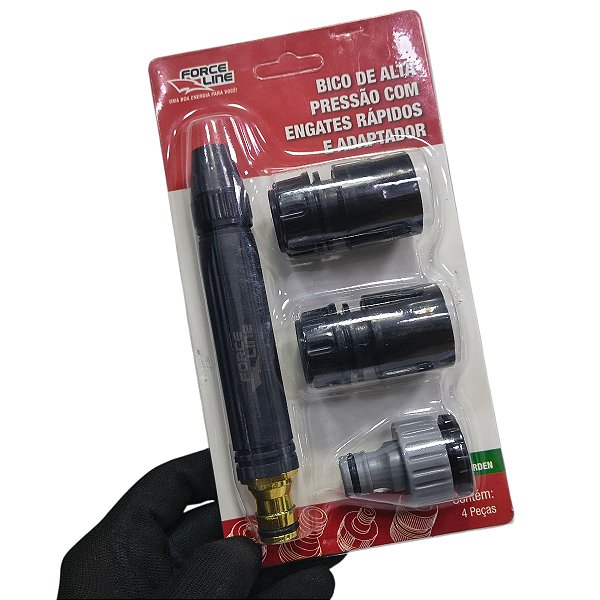 Kit Bico de Alta Pressão 1/2 + Engates Rápidos 1/2 + Adaptador 1/2 x 3/4 Polegada Borrachas Londrina
