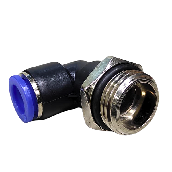 União Adaptador Pneumático Cotovelo 90° 10mm x 1/2" Macho