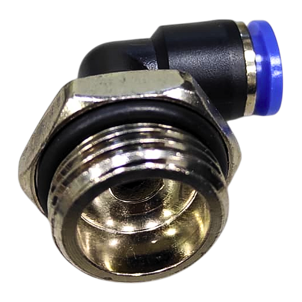 União Pneumático Cotovelo 90° 8mm x 1/2" Macho e Fêmea