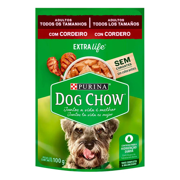 Ração Úmida Dog Chow Cães Adultos Cordeiro 100 g