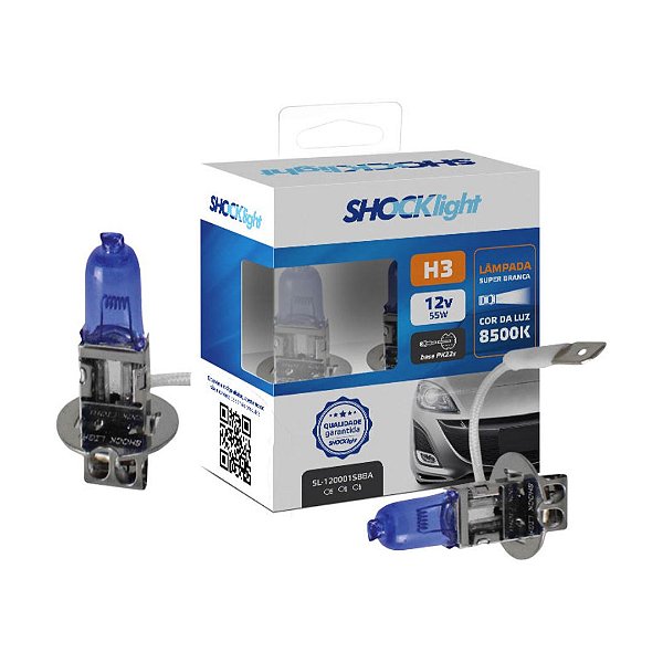 LAMPADA SUPER BRANCA H3 (PAR) - SHOCKLIGHT
