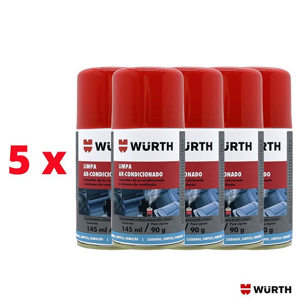 KIT 5 x LIMPA AR CONDICIONADO CARRO NOVO 145 ML - WURTH 0893764272