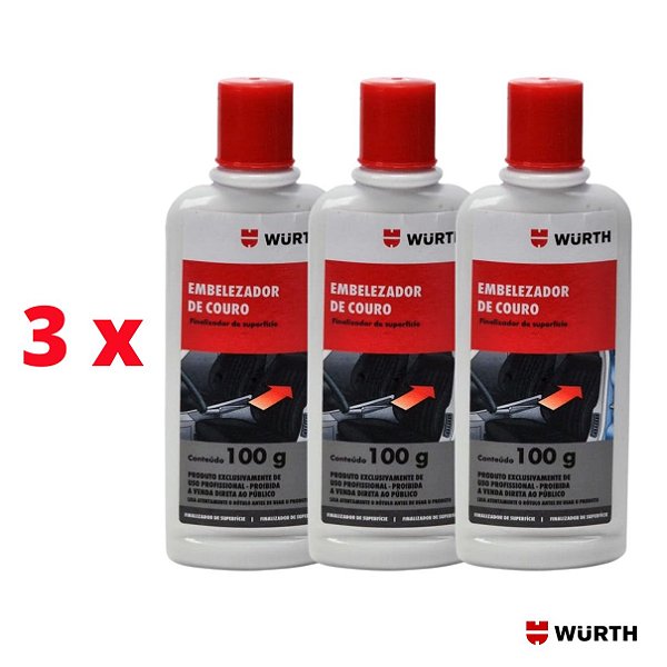 KIT 3 x EMBELEZADOR DE COURO 100ML - WURTH - 0893012100