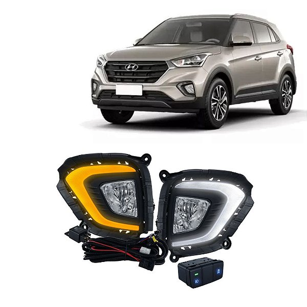 KIT FAROL AUX CRETA 20/ BT/ORIG C/DRL - SHOCKLIGHT