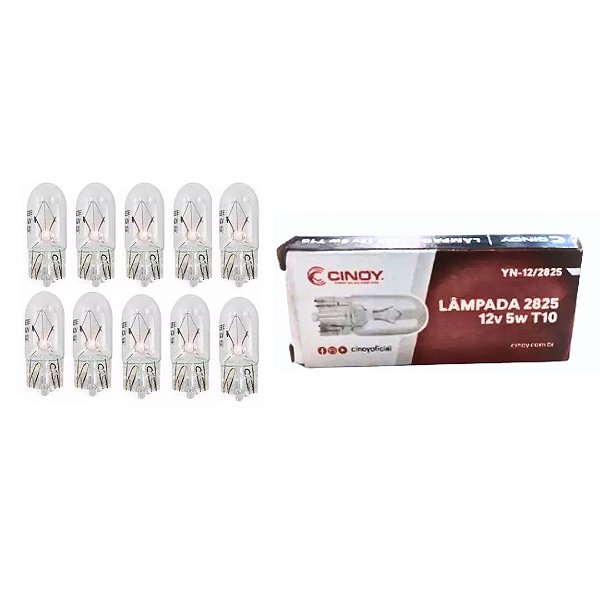 LAMPADA COMUM T10 PINGO ESMAGADO 2821 C/10 - CINOY