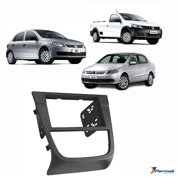 MOLDURA PAINEL 7" GOL/VOYAGE/SAVEIRO G5 C/ SUPORTE 2 BOTÕES - PERMAK