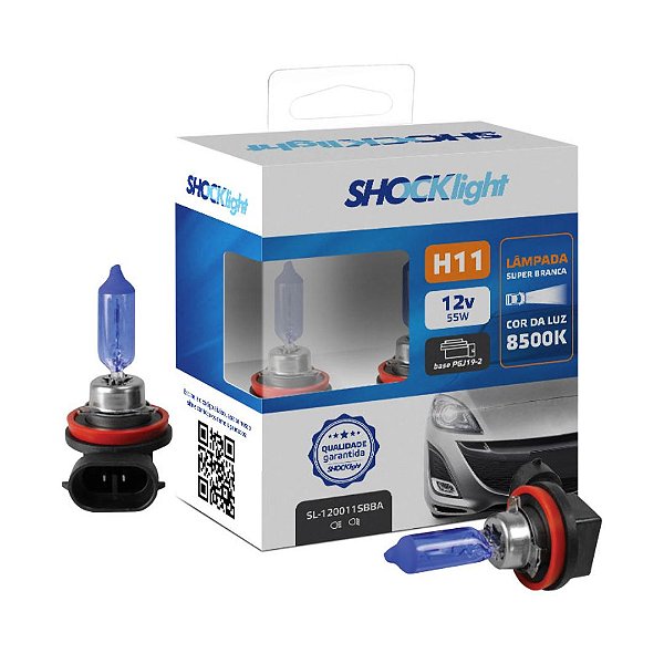 LAMPADA SUPER BRANCA H11 (PAR) - SHOCKLIGHT