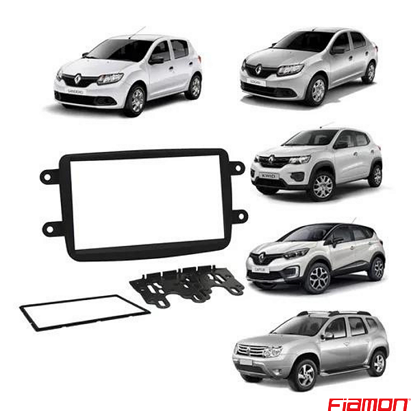 MOLDURA PAINEL 7" DUSTER/ SANDERO 07/15 / LOGAN 07/15 / KWID 17/ CAPTUR 17/ 2DIN PRETA - 2367MD