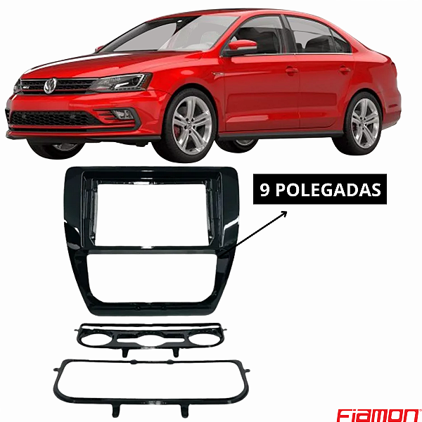 MOLDURA PAINEL  9" JETTA 12/18 2DIN BLACK PIANO - 4275MD
