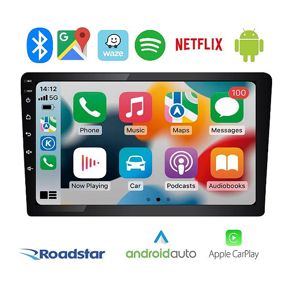 CENTRAL MULTIMIDIA ANDROID 9" APPLE CARPLAY ANDROID AUTO 2GB/32GB (S/ FIO) - ROADSTAR