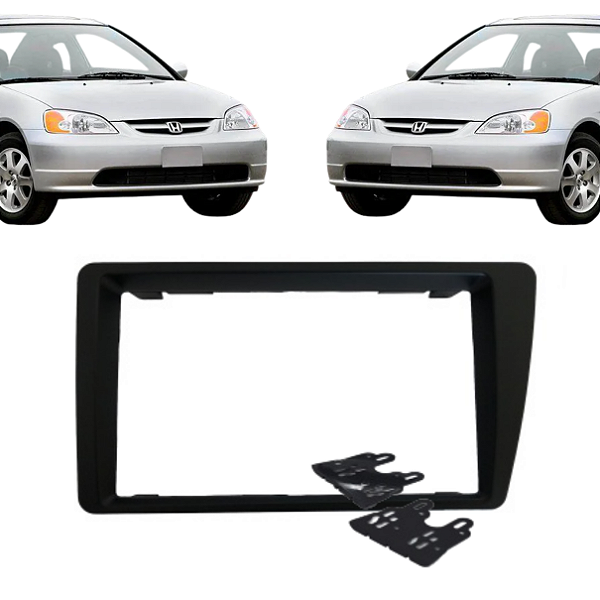 MOLDURA PAINEL 7" CIVIC 01/06 PRETA 2DIN - FIAMON 4059MD