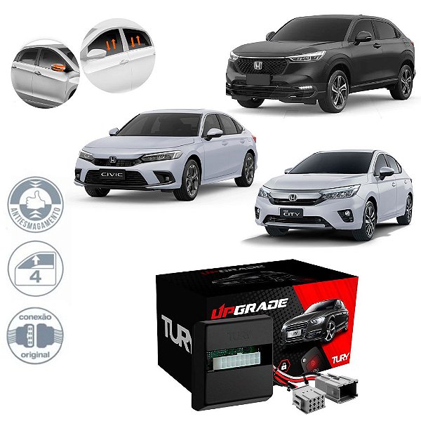 CENTRALINA VIDRO +  RETROVISOR CITY 22/ CIVIC 17/ HRV 23/ - TURY PRO3.4B