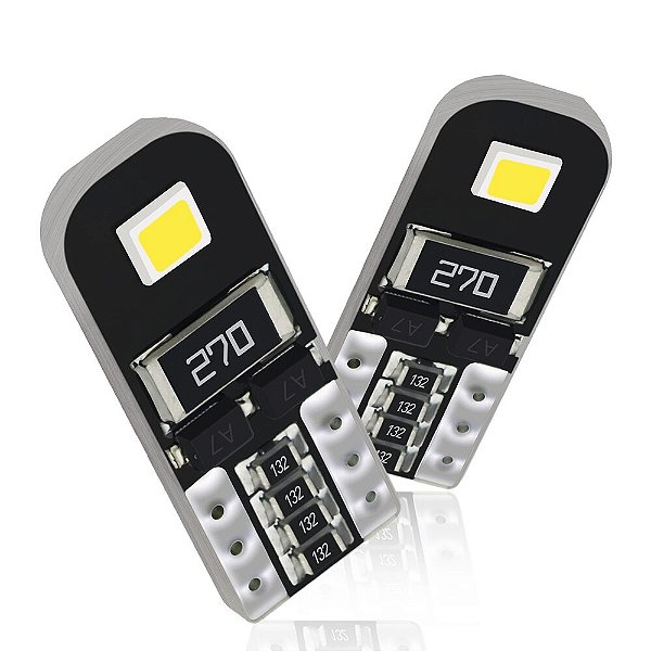 LAMPADA LED T10 PINGO ESMAGADO CAMBUS 2 LEDS SUPER (UN)