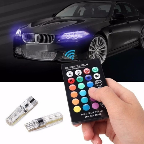 KIT LAMPADA PINGO LED T10 RGB C/CONTROLE